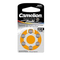 Camelion A13 1.4V 280mAh Zinc Air Hearing Aid 6pk Blister Fast USA Ship