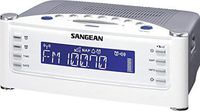 Sangean AM/FM Radio Atomic Clock with Humane Waking System and Large LCD Display, Alarm with Snooze Features, Aux Input