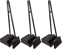 Carlisle 36141503 Duo-Pan Dustpan & Lobby Broom Combo, 3 Foot Overall Height, Black - 3 Pack