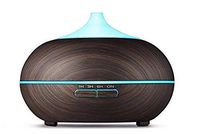 V-rising Ultrasonic Aroma Diffuser 550mL Dark Wood Grain 7 Color LED Lights w/Dim Setting 4 Timer Settings Automatic Waterless Shutoff Cool Mist Air Purifier Humidifier