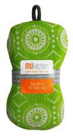 MUkitchen Durable Microfiber Sponge with Scubber, Marrakesh Green