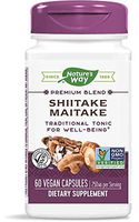 Nature's Way Shiitake and Maitake, 250 mg per serving, 60 Capsules (Packaging May Vary)