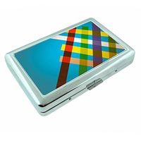 Retro Pattern Em1 Hip Silver Cigarette Case Id Holder Metal Wallet 4" X 2.75" RFID Protection