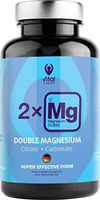 Vital Concept Double Magnesium - Daily Dose 250 mg Super Quality Magnesium. Double Source Magnesium Citrate and Magnesium Carbonate, Best Absorption. 90 Veggie Capsules, 45 Days