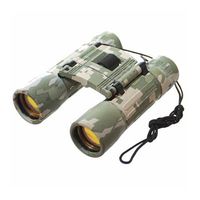 Humvee HMV-B-10X25-DC Rubber Armor Compact Binocular with Anti-Reflective Emerald Green Lens, 10x25, Digital Camouflage