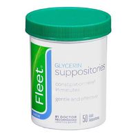 Fleet Laxative, Suppository 50 per Box, 2 Gram Strength Glycerin, 00132007950 - Sold by: Pack of One