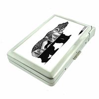 Bear Art Black Em1 Hip Silver Cigarette Case With Built In Lighter 4.75" X 2.75" Id Holder Metal Wallet RFID Protection