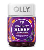 Olly Immunity Sleep + Elderberry Gummy! 36 Gummies Midnight Berry Flavor! Formulated with Melatonin, chinacea, Vitamin C & Zinc! Supports Restful Sleep and Immune System! Choose Your Pack! (1 Pack)