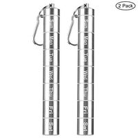 Keychain 7 Days Pill Case, Golden^Li 2 Pack Portable Metal Travel Medicine Organizer with 7 Compartments, Waterproof Daily Pill Container Holder for Outdoor Sports Camping Climbing First Aid