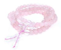 The Art of Cure Healing Jewelry & Mala meditation beads (108 beads on a strand) (pink rose quartz)