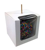 Black Cat Avenue 4"x4"x4" White Windowed Candy Apple Box, 20 Pack