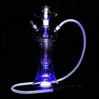 Kumiy Smoke Starter Series: 20.8" 1 Hose Hookah Combo Kit Set with Light, Glass Shisha Narguile A Whole Set of Sheesha for Water Smoking, 1 Pro Lounge Hoses