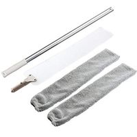 Dust Mop Handle,Adjustable Long Handle Mop Bedside Sweep Magic Microfibre Feather Duster Cleaning Brush for Sofa Bed Furniture Bottom Household Gap Dust (Gray)