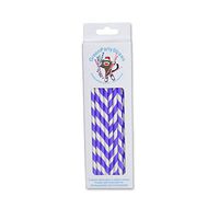 Dress My Cupcake 50-Pack Vintage Paper Straws, Striped, Purple
