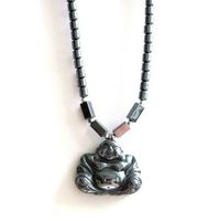 Healing Hematite Necklace with Buddha Charm