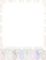 Multiple Colored Cats Stationery Printer Paper 26 Sheets