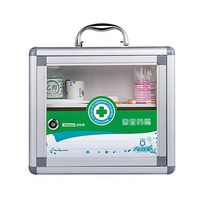 Wall Mounted and Portable Type 3 Layers Metal Storage Container with Child Safety Lock Household Medicine Cabinet Green