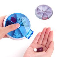 Angzhili Travel Pill Box 7 Day Pill Case and Organizer with 7 Compartments,Portable for Pocket Prevent Forgetting Rotation(Purple)