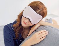 YUNS 100% Mulberry Silk Sleep Mask with Adjustable Strap, Both Sides Silk, Size 22X10cm, Super-Soft & Super-Smooth Eye Mask, 1PC. (Light Pink)