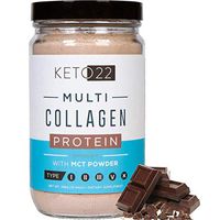 Keto 22 Chocolate Keto Protein Powder - High Quality Multi Collagen Keto Powder with MCT Oil Powder - Keto Collagen Protein Powder - Keto Chocolate Shake - Paleo & Gluten Free - Glass Bottle
