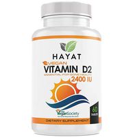 Hayat Vitamins Vegan Natural Vitamin D 2400 IU, D2, 60 Tablets