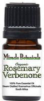Miracle Botanicals Organic Rosemary Verbenone Essential Oil - 100% Pure Rosmarinus Officinalis Verbenone - Therapeutic Grade (5ml)