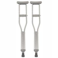 PCP Push Button Adjustable Height Crutches, Chrome, Junior Youth Size