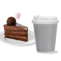 Nicole Home Collection Disposable Hot Paper Cups With Lids, Double Wall & Ripple Insulation For Heat Protection,Silver, 30 Count - 12 oz.