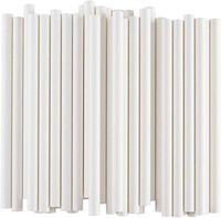SS Ecom Compostable Drinking Biodegradable Eco-Friendly Paper Straw, White Paper Straws, Disposable Straws, Cocktail Straws for Party, Wedding, Bridal Shower - 195 x 10 mm, Pack of 25