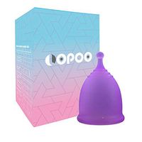 LOPOO Menstrual Cup Reusable Diva Cups Menstrual Period Cup Tampon and Pad Alternative Regular Flow with Free Bag Flex Mooncup Menstrual Cup FDA Approved(Small,Purple)