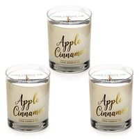 LUNA CANDLE CO. Spicy Apple Cinnamon Jar Candle, 11oz. Glass, Soy Wax, Strong Scented, Slow Burn up to 110 Hours of Burn Time, Holiday Scent, for Any Occasion (3 Pack)