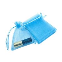 LYSXP 100pcs 5X7 Inches Christmas Drawstring Organza Gift Bag Pouches Drawstring Organza Jewelry Candy Pouch Party Wedding Favor Gift Bags (Light Blue, 5"x7" (13x18cm))