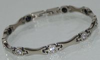 TITANIUM Power Energy Magnet Therapy BRACELET with Germanium Stones (LINK REMOVAL TOOL INCLUDED)- 55BR