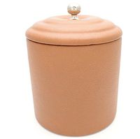Fine Leather Pipe Tobacco Jar - Authentic Full Grade Cow Leather - Tan