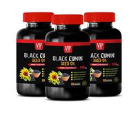 Liver Support Supplement Capsules - Black Cumin Seed Oil 500MG - Immune System Booster - Nigella Sativa Black Cumin Oil - 3 Bottles 270 Vegetable Capsules