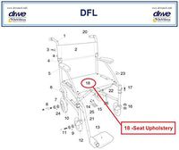 Seat Upholstery for Drive Fly-Lite Transport Chair - Blue Plaid