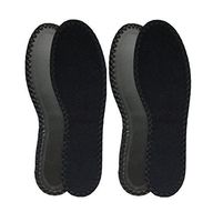 HappyStep 2 Pair Black Cotton Terry Barefoot Summer Insoles, Sweat Absorbent and Moisture Control, Washable and Reusable for Walking, Running and Casual Shoes - Men Size 12