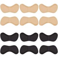 Heel Stickers Heel Cushion Pads Shoe Heel Insoles for Improved Shoe Fit and Comfort, (3 Black and 3 Beige)