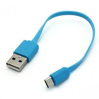 Blue Short Flat USB Cable Charging Power Cord Data Sync Wire for Verizon LG Spectrum 2 - Verizon LG Transpyre - Verizon LG Vu 3