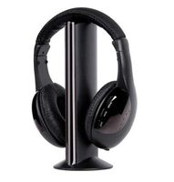 5 in 1 Headset Wireless Headphones Cordless RF Mic for PC TV DVD CD MP3 MP4