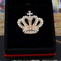 Pretty Pins Corsage Flower Gold-plated Men Collar Brooch Crown Rhinestone Daily Fashion Creation Girl Design Womans Women Accesories Styling Elegant Creative