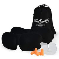 Sleep Mask, Unisex 3D Eye Mask (Pack of 2 and 2 Pair of Earplugs), No Pressure on Eyeballs, Super Soft with Adjustable Strap, Blindfold Airplane Mask- Night Blinder Eyeshade, Black