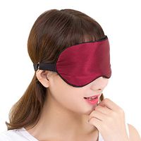 Silk   Eye mask Sleep Shading Lunch Break Eye mask hot Compress Silk Silk Eye mask Cute Boys and Girls Sleeping Sky Blue Wine red
