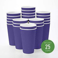Insulated Paper Coffee Cups - Ripple Wall - Royal Purple - 16 oz - 25ct Box - MATCHING LIDS SOLD SEPARATELY: RWA0360B, RWA0360W, RWA0328LG, RWA0328GR, RWA0328HP, RWA0283W, RWA0283B