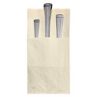 Hoffmaster 020162 603-QS-D17 2-Ply Ecru Quickset Dinner Napkin, 1/8 Fold, 17" Length x 17" Width, Coin Embossed (8 Packs of 100)