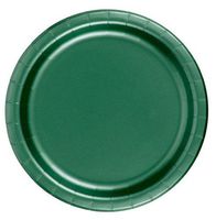 240 Hunter Green (10 Pks of 24) 9 Inch Wax Coated Plain Solid Color Dessert Cake Paper Plates