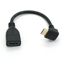 15CM High Speed 90 Degree Mini HDMI Right-Toward Male to HDMI Female Cable Adapter Connector Support 1080P Full HD, 3D (0.15m, Upward Angle)