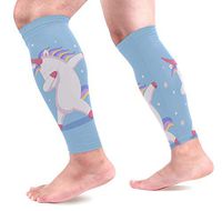 LEVEIS Cute Unicorn Animal Doing Dabbing Calf Compression Sleeves 1 Pair, Leg Performance Support for Shin Splint Calf Pain Relief Men & Women Guards Sleeves for Running Cycling