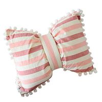 Rosiest Body Pillow Super Soft Cotton Bow Knot Cushion Bolster Pillow Cozy Wrinkle Fade Stain Resistant Sofa Back Cushion for Home (38x28cm) (Organe)