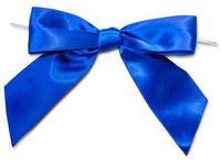 6ct. Pre-Tied Royal Blue 5" Satin Gift Bows Wire Ties Ready-to-Use 1-1/2" Ribbon